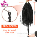 18" Pre-looped Fluffy Bomb Twists Spring Passion Synthetic Bomb Twist Crochet Hair Extensions Pre looped Fluffy Braiding Hair